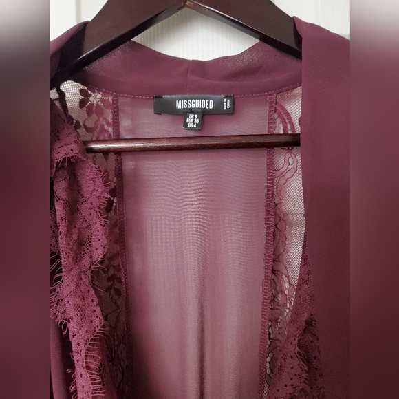 Misguided midi dress size 4 burgundy - Picture 3 of 4